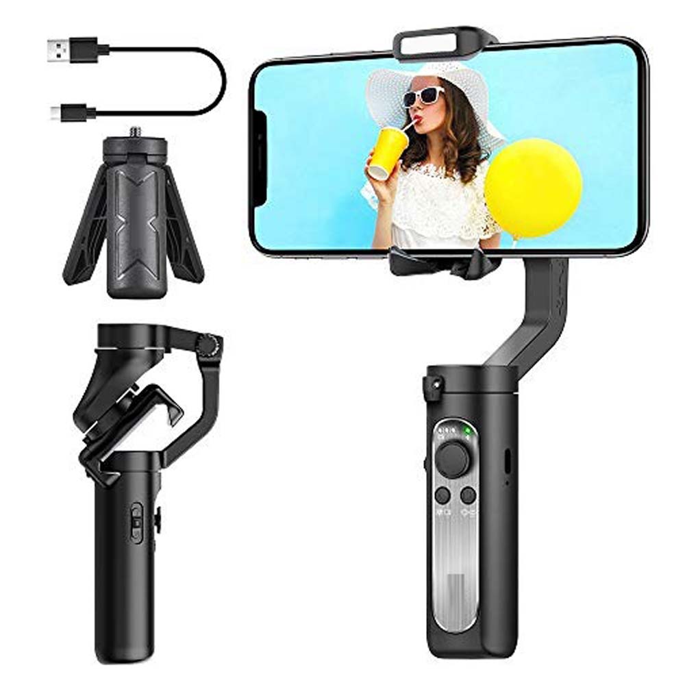 CQL Smart 3-Axis Gimbal Stabilizer for Smartphones & Action Cameras | Professional Video Stabilizer with Universal Compatibility and Long Battery Life Image