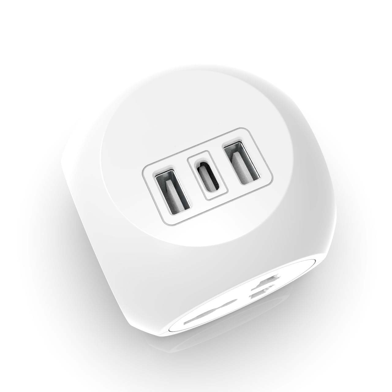 7-in-1 Multi Plug Extension Adapter - 4 Way Cordless Wall Extender with PD Fast Charging, Universal AC Outlets for Home/Office/Travel 100-250V Image