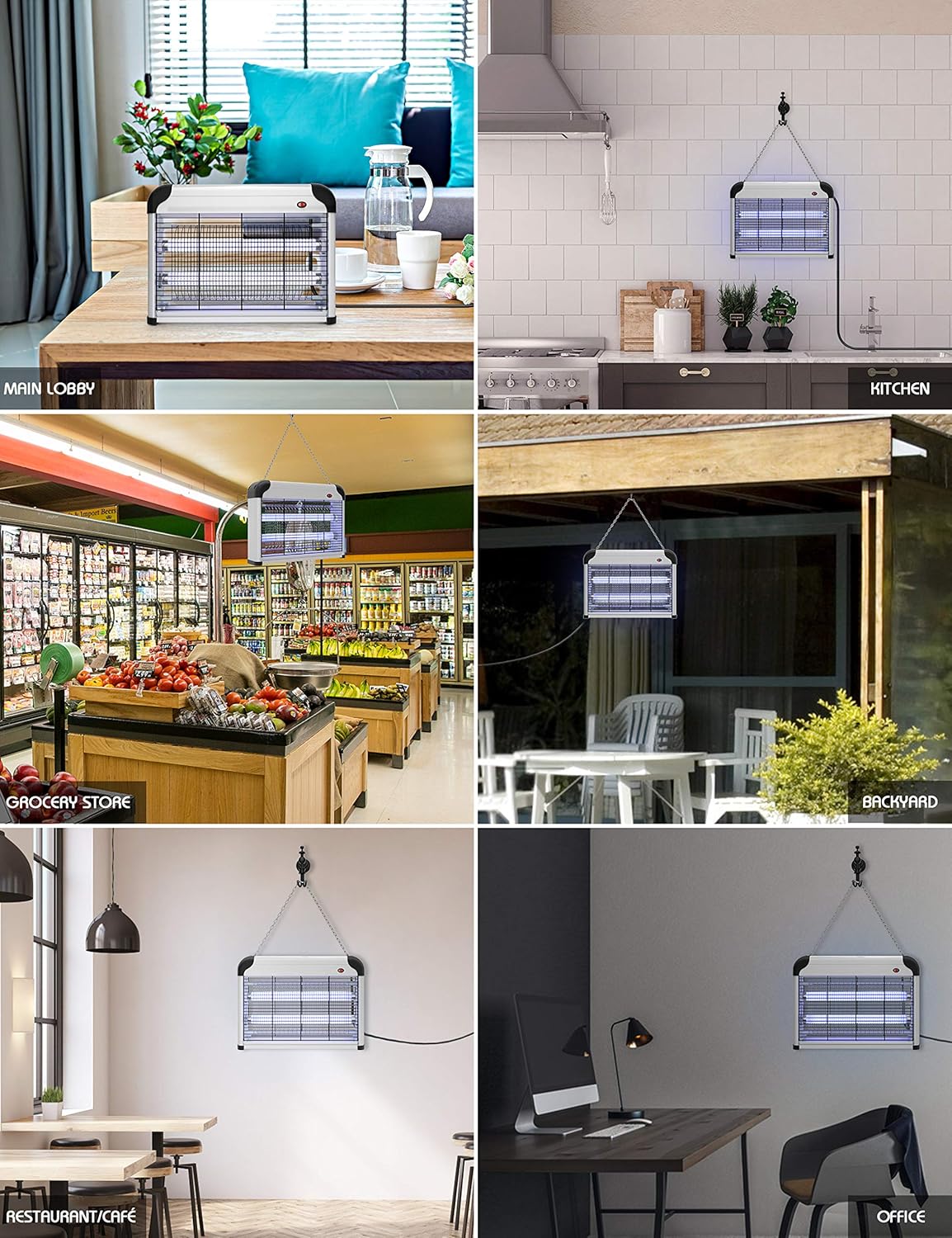 Electric Bug Zapper - 20W UV Mosquito Killer, 2800V Grid, Plug-in Hanging Indoor Insect Trap for Mosquitoes, Flies, Moths Image