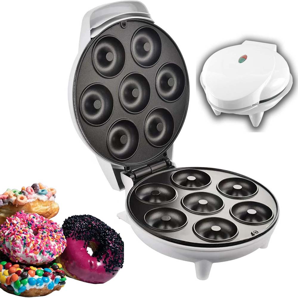 MST-211B Electric Mini Donut Maker - 7 Donut Capacity, Non-Stick & Double-Sided Heating for Quick Breakfasts & Snacks Image