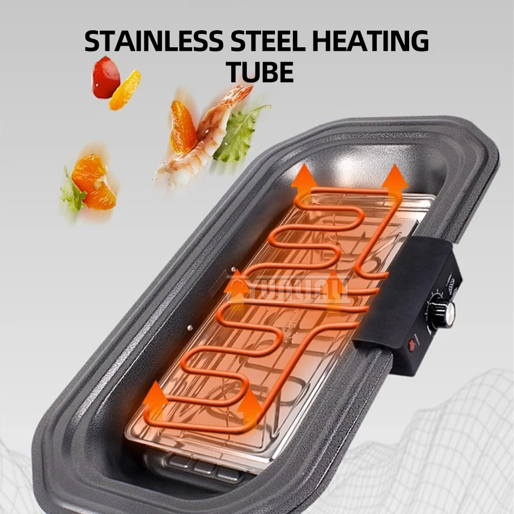 Electric Table Top Grill Griddle - 1800W Indoor/Outdoor Hotplate Cooker, Double Comfort for Kitchen, Camping, Parties & Festivals Image