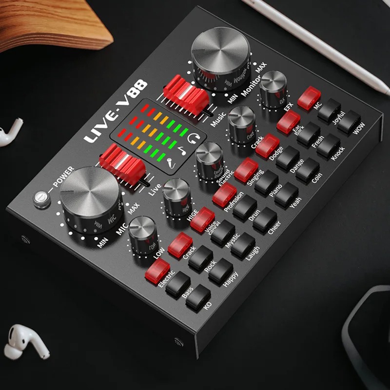 V88 Live Sound Card Mixer – USB External Sound Card for Mobile Phone with Anchor Network Interface Type Image