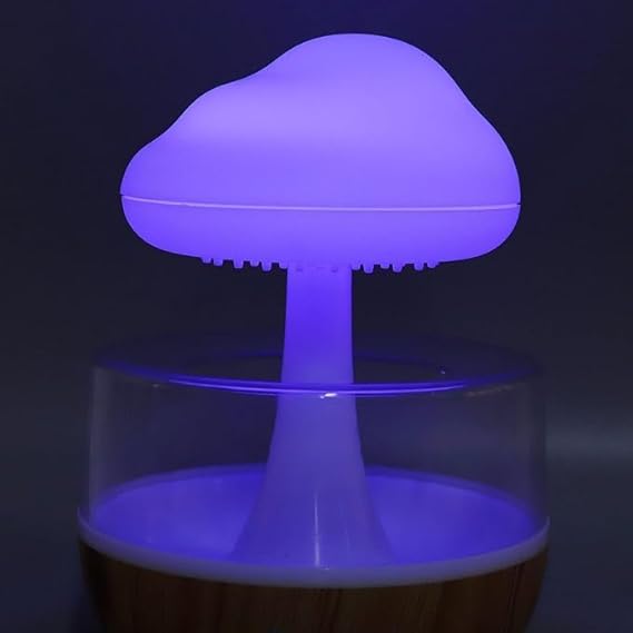 Rain Cloud Humidifier | Portable Mini 450ml Cool Mist Humidifier | USB Personal Desktop Humidifier with 7 LED Lights for Baby Bedroom, Travel, Office & Home Image