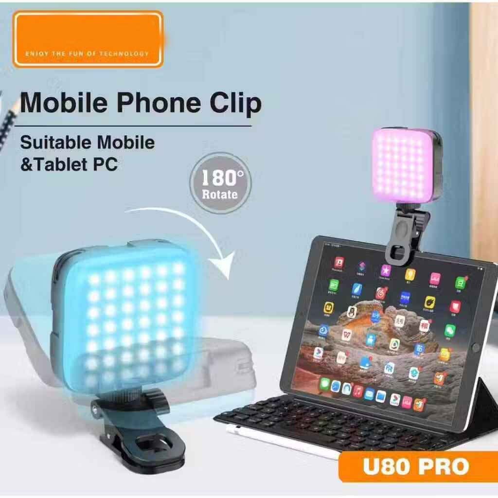U80 Pro RGB LED Photography Light - 3000K-99000K Color Temp, Magnetic Mount, Rechargeable for Mobile & Camera Videos Image