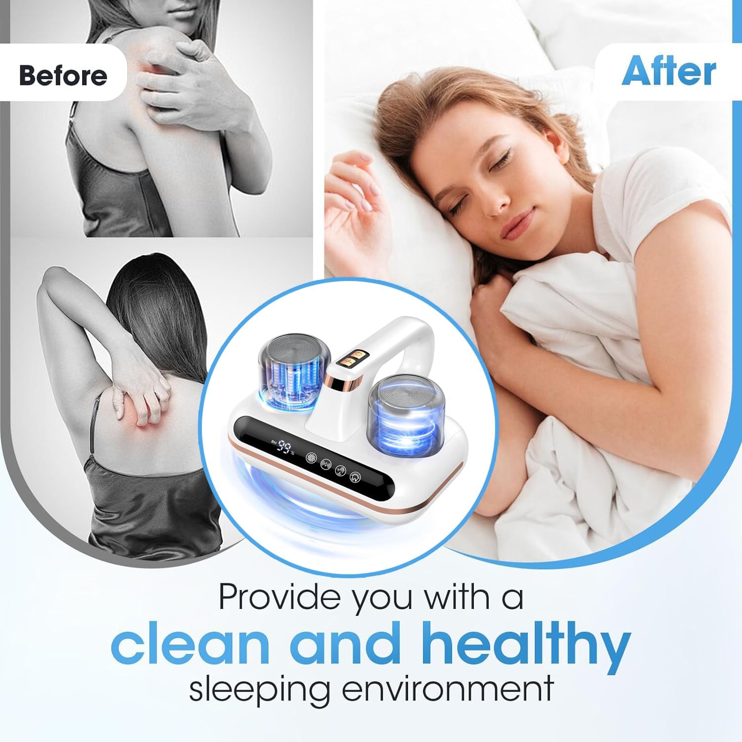 Bed Vacuum Cleaner – 210ml UV Ultrasonic Cleaner for Sofas and More Image