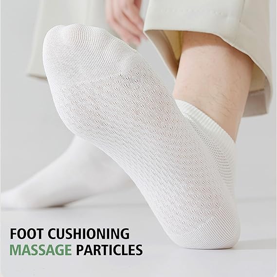 10 Pairs Men's Breathable Cotton Ankle Socks - Ultra Lightweight & Comfortable for All Seasons Image