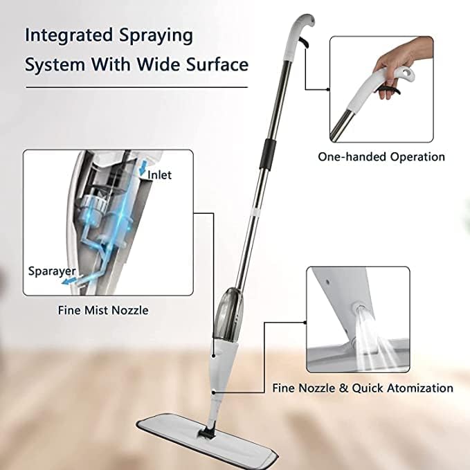 Microfiber Spray Mop – 360° Spin, Wet & Dry Floor Cleaner with Washable Pads & 360ML Tank for Easy Cleaning Image