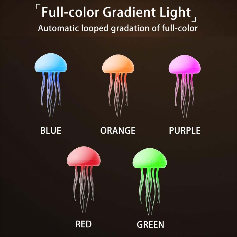 JellyFel Dancing Lamp - RGB Rechargeable Jellyfish Light with Voice Control, Touch Sensor & Gradient Effects (Hanging + Base) Image