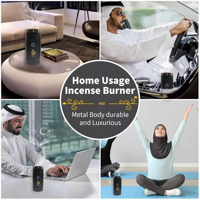 Portable Incense Burner | USB Rechargeable Oud Burner | Electric Arabic Mubkhara Device for Home, Office, and Car Image