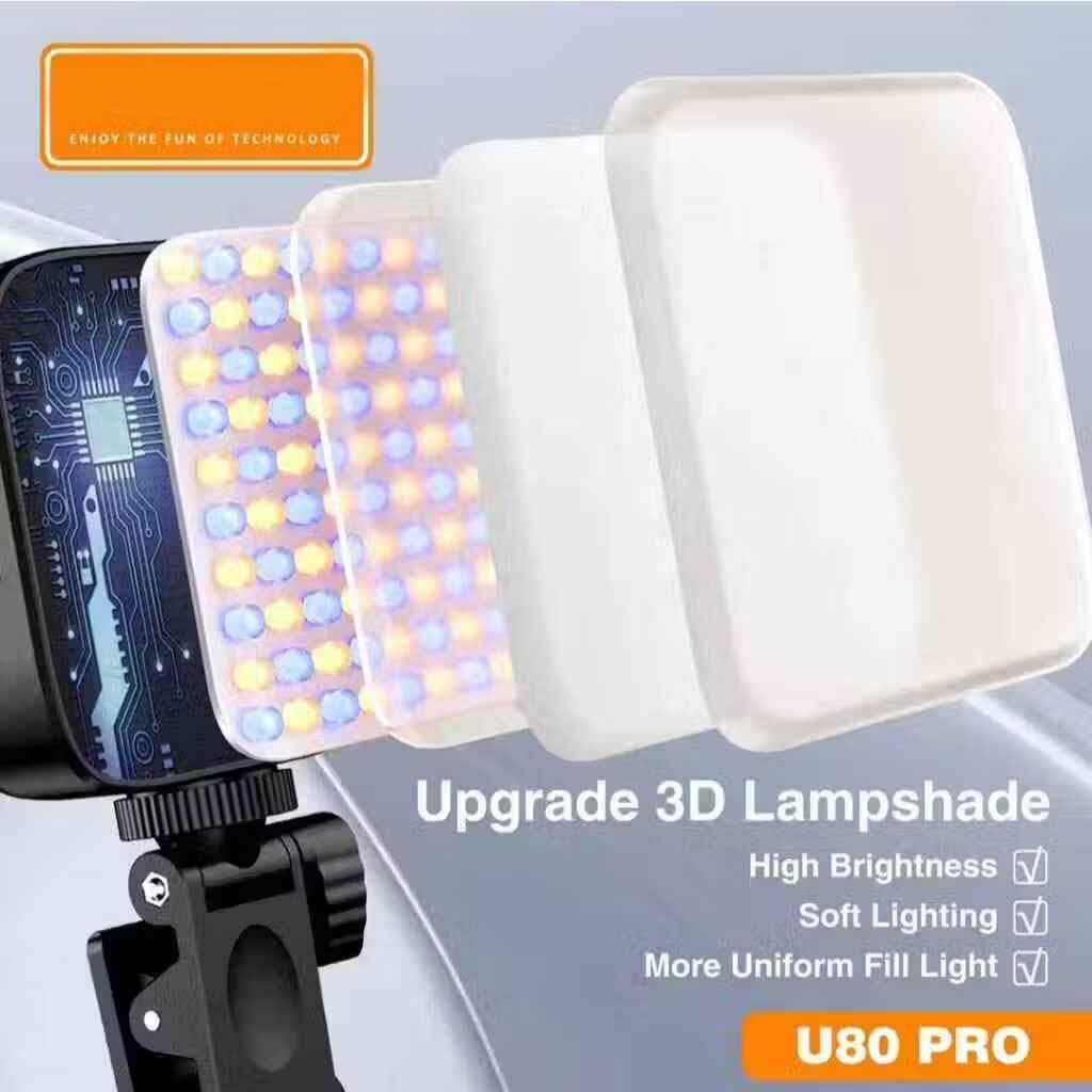 U80 Pro RGB LED Photography Light - 3000K-99000K Color Temp, Magnetic Mount, Rechargeable for Mobile & Camera Videos Image