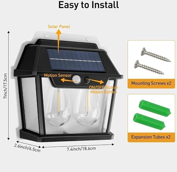 Solar Wall Lights 2023 – Modern LED Wall Sconces with Dusk-to-Dawn and Motion Sensor Features Image