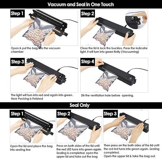 Powerful 90W Vacuum Sealer Machine | Automatic Air Sealing for Fresh Fruits, Meats, and Vegetables | Keep Food Fresh Longer Image