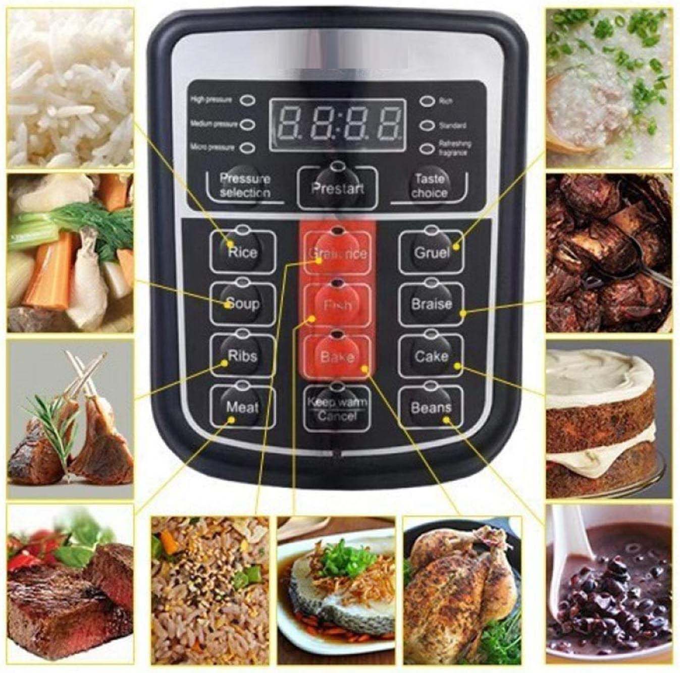 12L Smart Digital Pressure Cooker - Multi-Function Electric Rice Cooker with Non-Stick Pot & Stainless Steel Design Image
