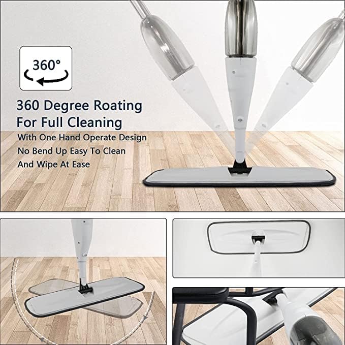 Microfiber Spray Mop – 360° Spin, Wet & Dry Floor Cleaner with Washable Pads & 360ML Tank for Easy Cleaning Image
