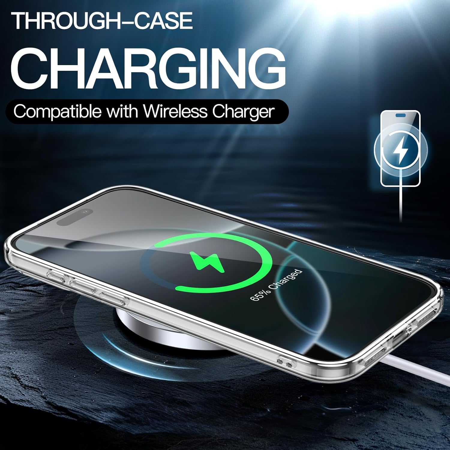 Crystal Clear Case for iPhone 17 Pro Max 6.3" (2025) - Anti-Yellowing Hard Back, Slim Shockproof Bumper, Wireless Charging Compatible Image