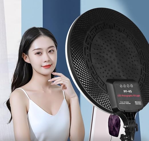 PF-45 Photography Light: 18-inch 60W High Brightness Circular Fill Light for Professional Streaming and Beauty Enhancements Image