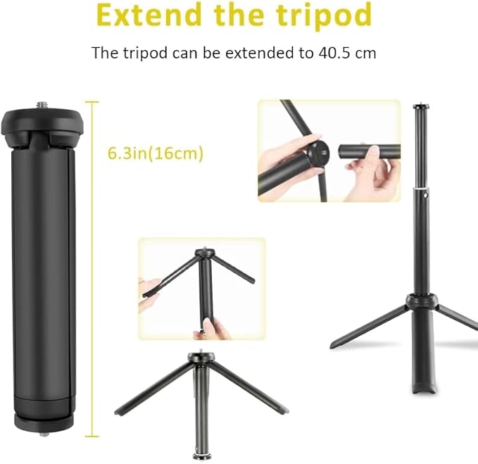 Live Set Fill Light Selfie Stick Tripod with Microphone – Foldable Selfie Stick for Mobile Phones Image