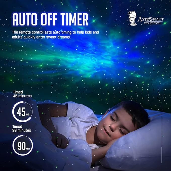 Astronaut Galaxy Star Projector Night Light | Astronaut LED Lamp with Timer & Remote | Starry Nebula Ceiling Projection | Aesthetic Room Decor for Gaming Room & Home Theater Image
