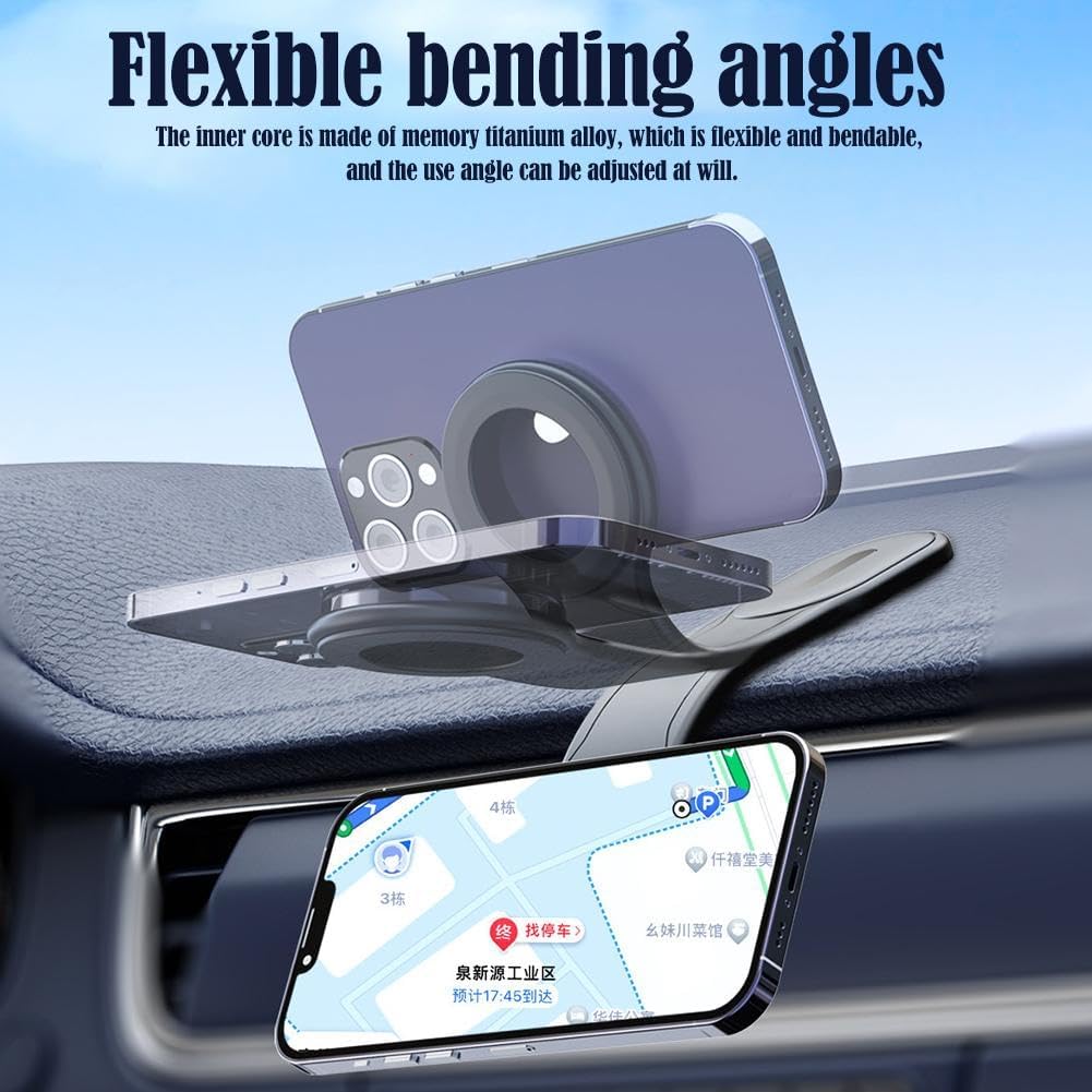 Magnetic Phone Holder Base for Car, 2024 New Magnetic Phone Bracket, Secure and Convenient Dashboard Phone Holder with 360° Adjustable Magnetic Phone Mount Compatible for All Smartphones Image