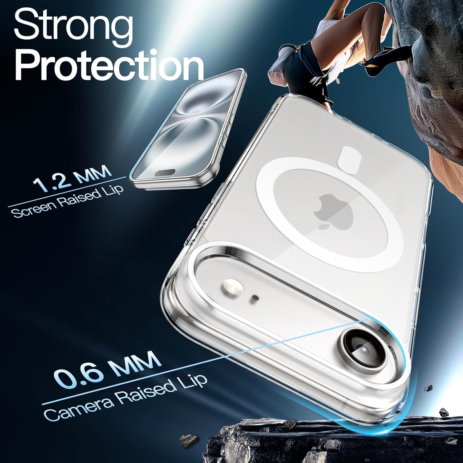 Magnetic Case for iPhone 17 Air - MagSafe Compatible, Shockproof Clear Bumper Cover, Anti-Scratch Back for 6.5" Display Image