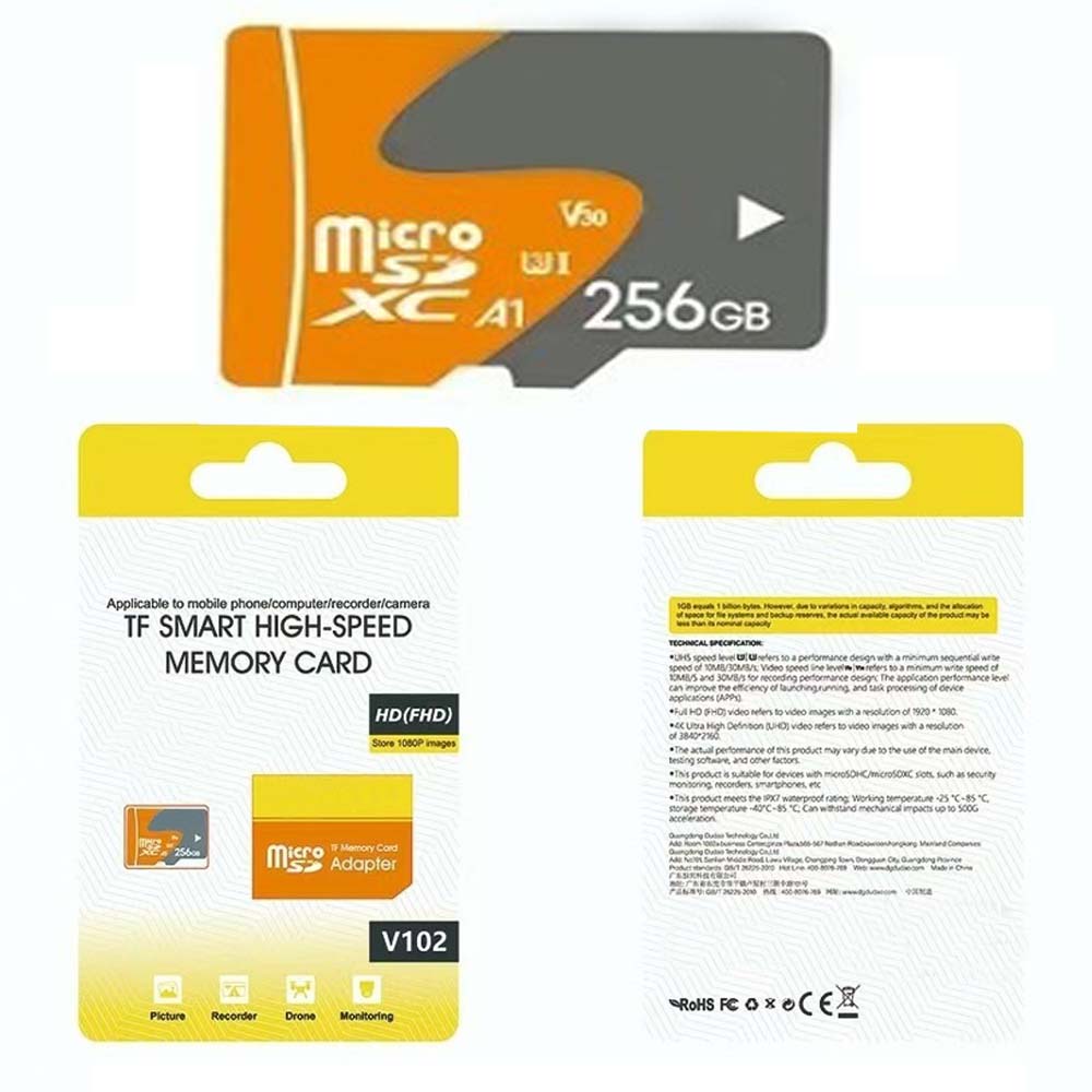 V102 256GB MicroSD Memory Card - UHS-I U3 High-Speed TF Storage for 4K/8K Video, Gaming & Professional Use Image