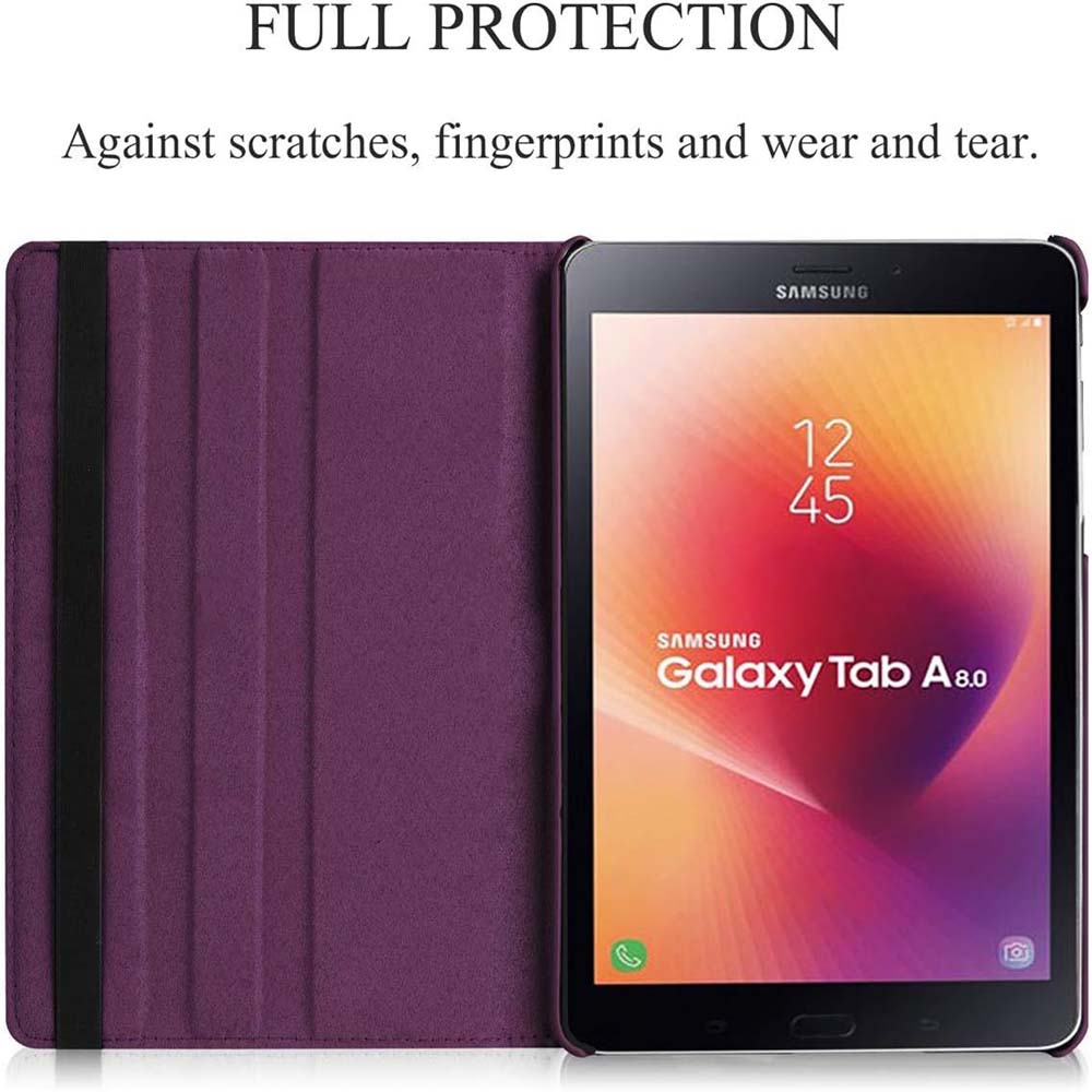 360° Rotating PU Leather Cover Compitable for Galaxy Tab A 8.0" 2017 Case - w/Auto Wake/Sleep for SM-T380/T385 (Multi) Image