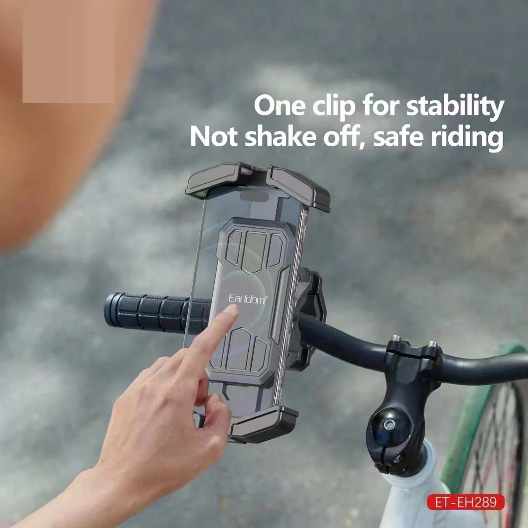 Universal Bike Mobile Stand (ET-EH289) | Adjustable Smartphone Holder for Bicycles, Motorcycles, and Bikes | One-Hand Operation, Multi-Perspective Adjustment, and Stable Clip Design Image