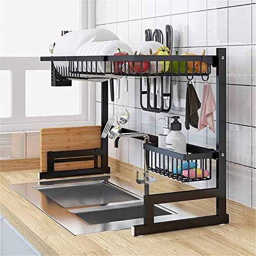 Over Sink Kitchen Shelf Storage Holders | 65/85cm Stainless Steel Organizer for Dish Drying & Kitchen Essentials Image