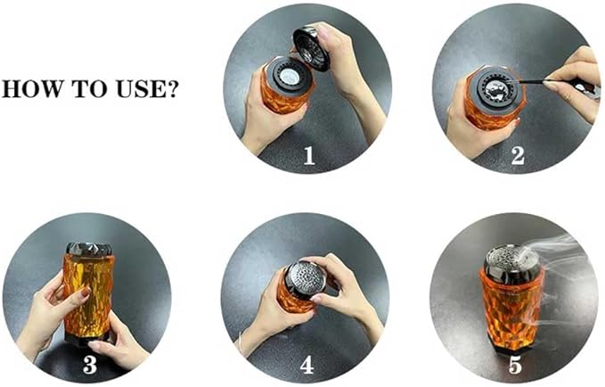 Elegant USB Rechargeable Incense Burner – Portable Oud and Bakhoor Burner for Home, Office, and Car (Grey) Image