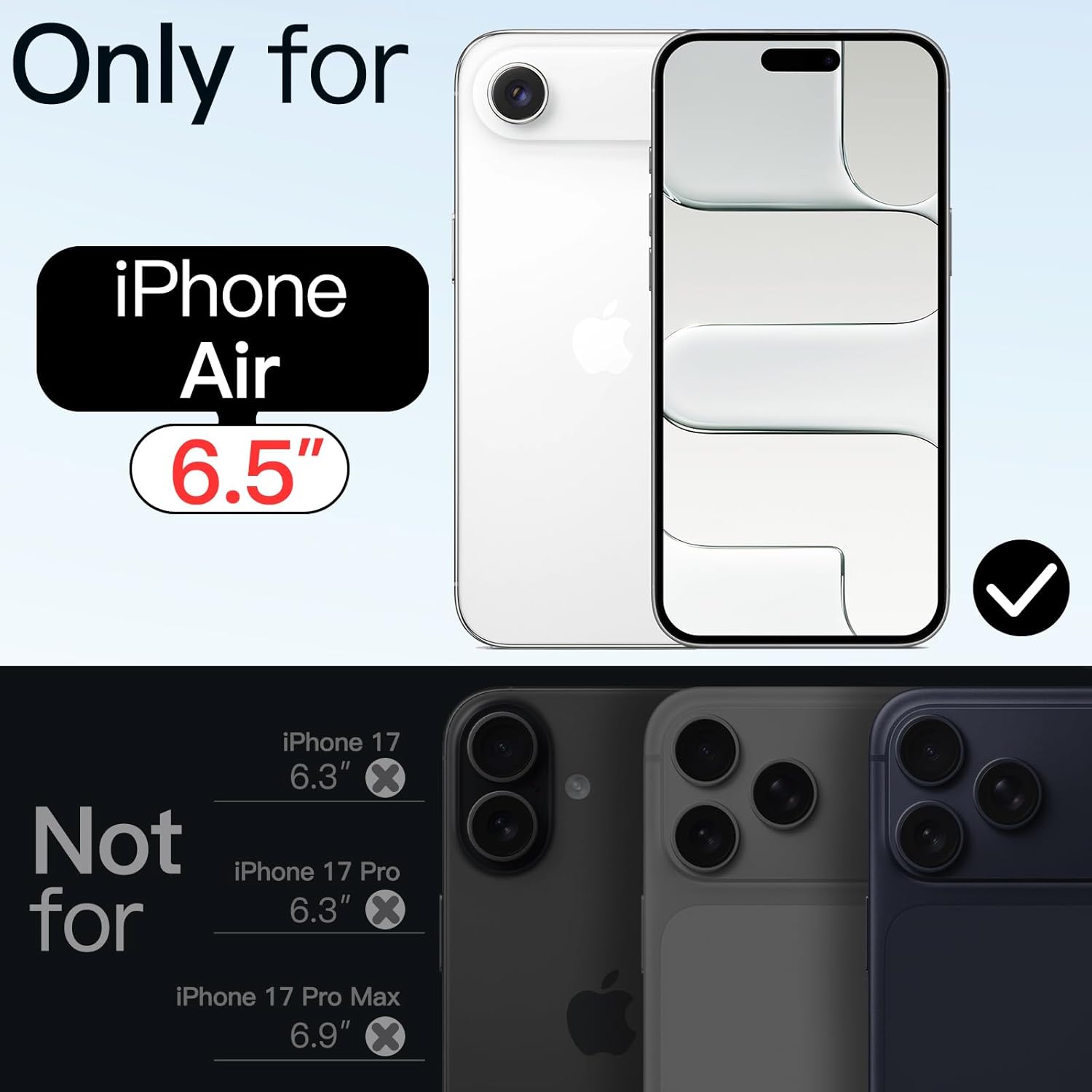 Magnetic Case for iPhone 17 Air - MagSafe Compatible, Shockproof Clear Bumper Cover, Anti-Scratch Back for 6.5" Display Image