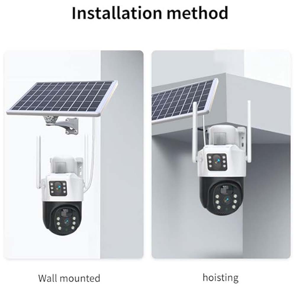 4G LTE Solar Battery Outdoor Camera | HD 4MP | Full-Color Night Vision | Sound/Light Warning | Motion Detection | IP66 Waterproof | Cloud/TF Card Storage Image