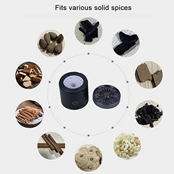 Electric Mini Bakhoor Burner | Portable Aroma Diffuser for Car | USB Rechargeable Incense Burner for On-the-Go Fragrance Image