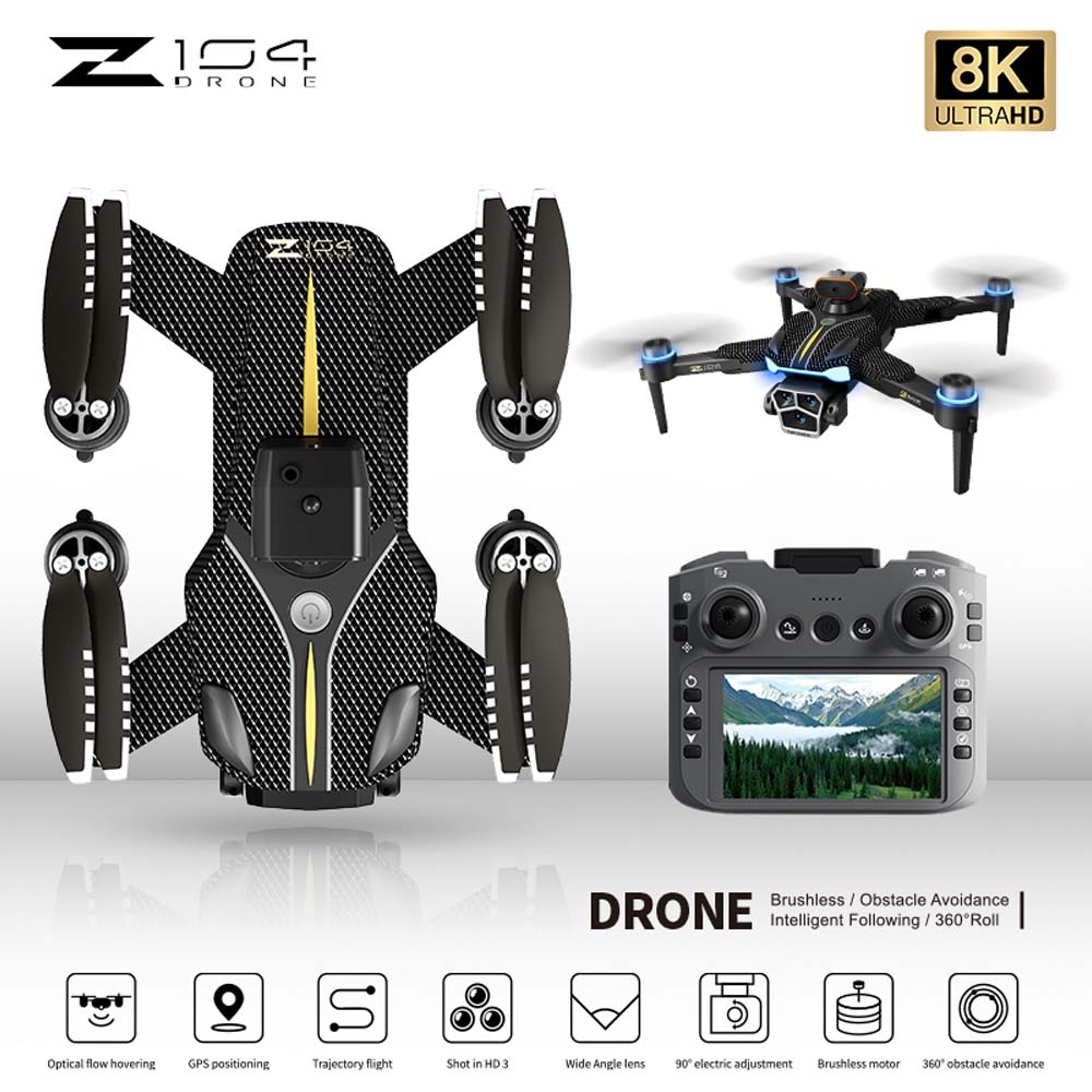 Z104 Drone with 4.5" Screen Remote. Professional GPS aerial photography drone with balance armor style. For kids & adults. Image