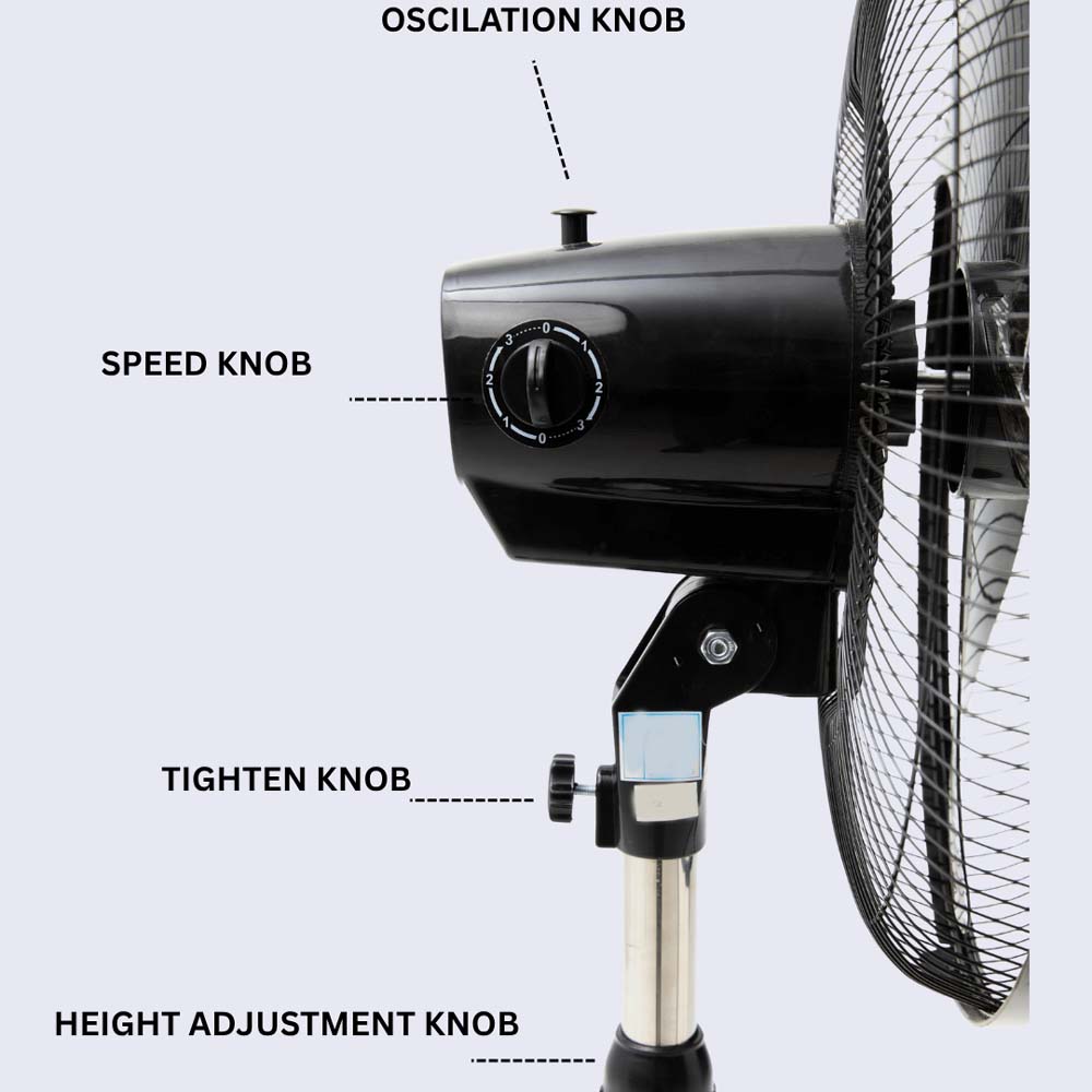 MSFV-1820 18" Luxury Stand Fan - 5-Speed Remote Control, Ultra-Quiet 25dB, Adjustable Height for Home/Office Image