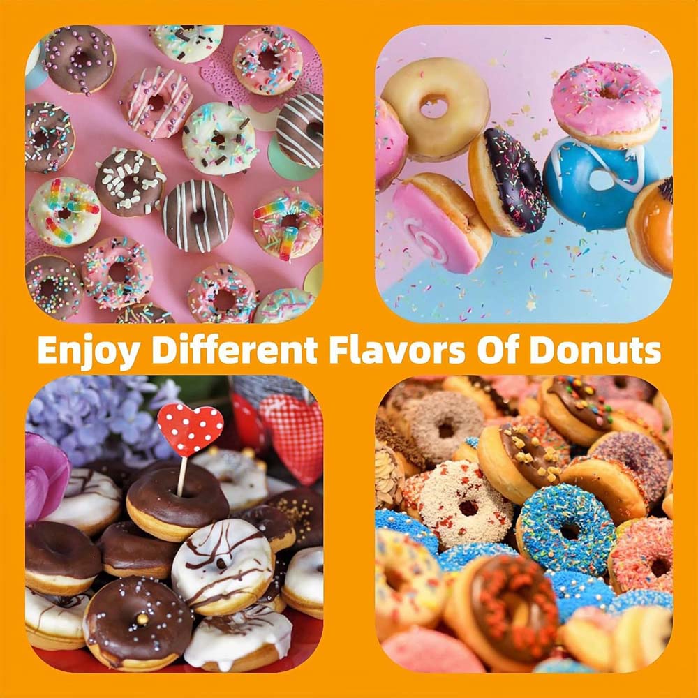 MST-211B Electric Mini Donut Maker - 7 Donut Capacity, Non-Stick & Double-Sided Heating for Quick Breakfasts & Snacks Image