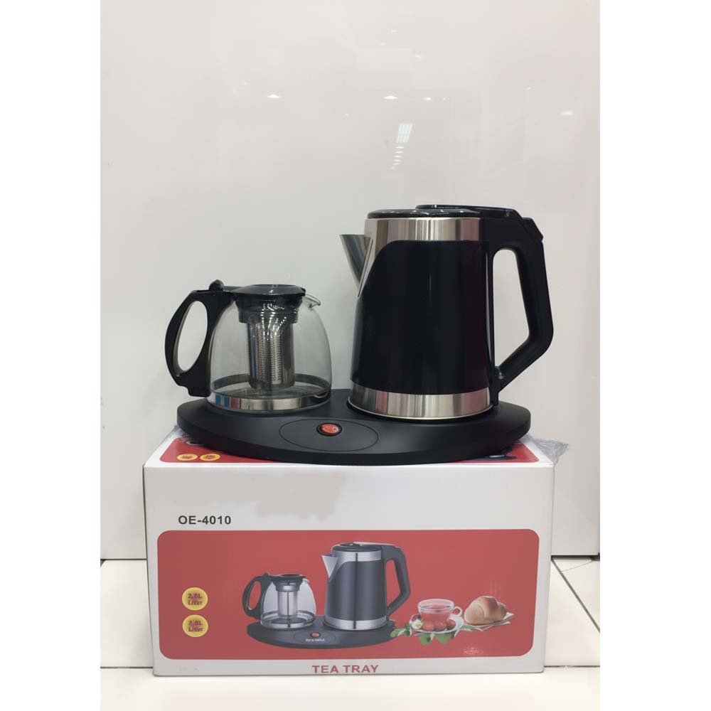OE-4010 2.0L Electric Kettle & Tray Set. Fast-boiling water kettle with serving tray for elegant home tea service. Image
