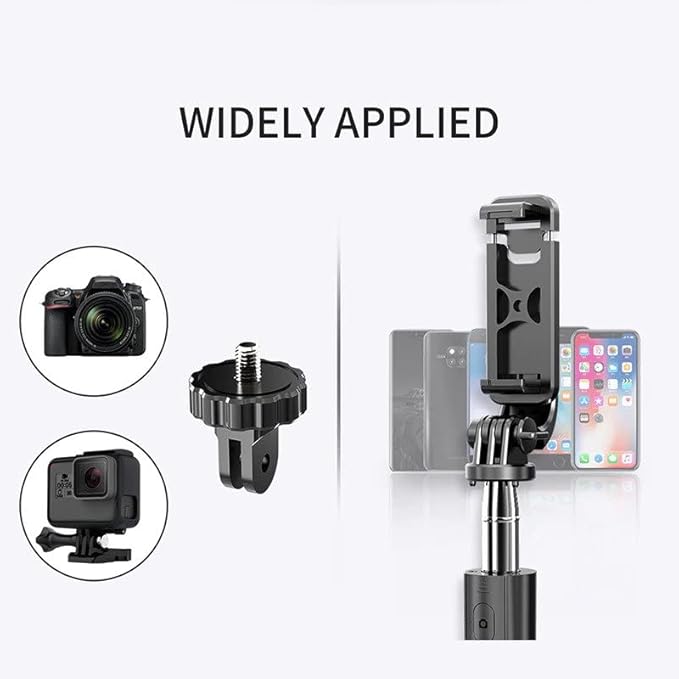 Bluetooth Selfie Stick Tripod D-10 | 360° Rotating Mini Live Broadcast Tripod with Detachable Remote for iOS & Android, Compact & Lightweight Image
