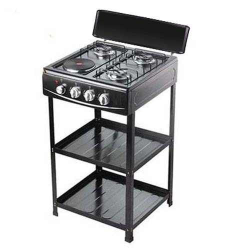 4-in-1 Gas Stove: 3 Burner + Hot Plate with Stand – Durable & Efficient Cooking Solution Image