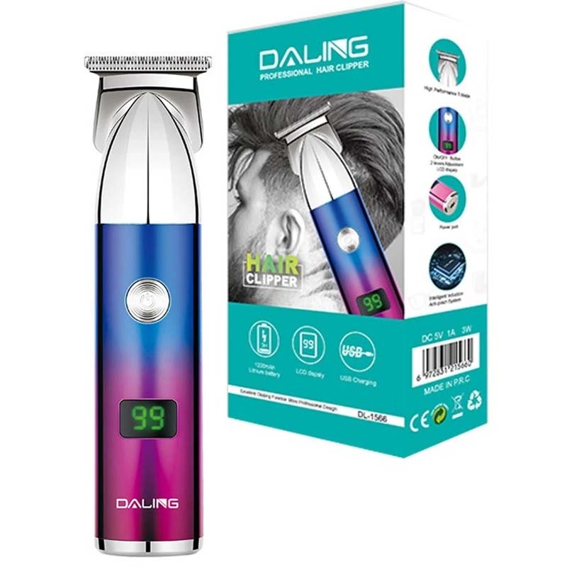 DL-1566 Cordless Professional Hair Trimmer. Rechargeable all-in-one clipper for men's facial, body & beard grooming. Image