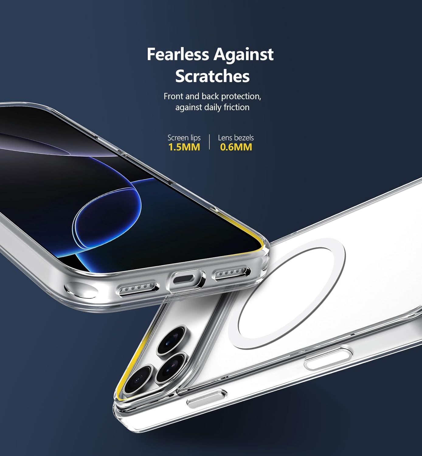 Magnetic Clear Case for iPhone 17 Pro Max - MagSafe Compatible, Anti-Yellowing Slim Silicone TPU Bumper, Shockproof Protection Image