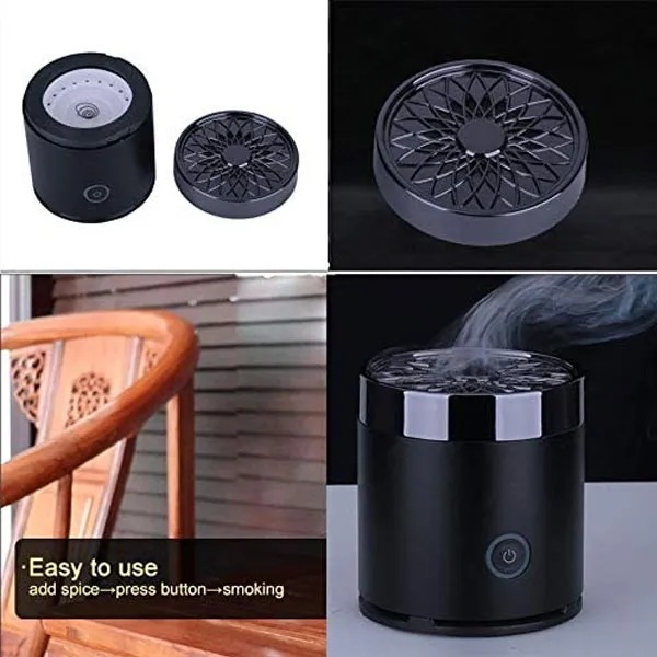 Electric Mini Bakhoor Burner | Portable Aroma Diffuser for Car | USB Rechargeable Incense Burner for On-the-Go Fragrance Image