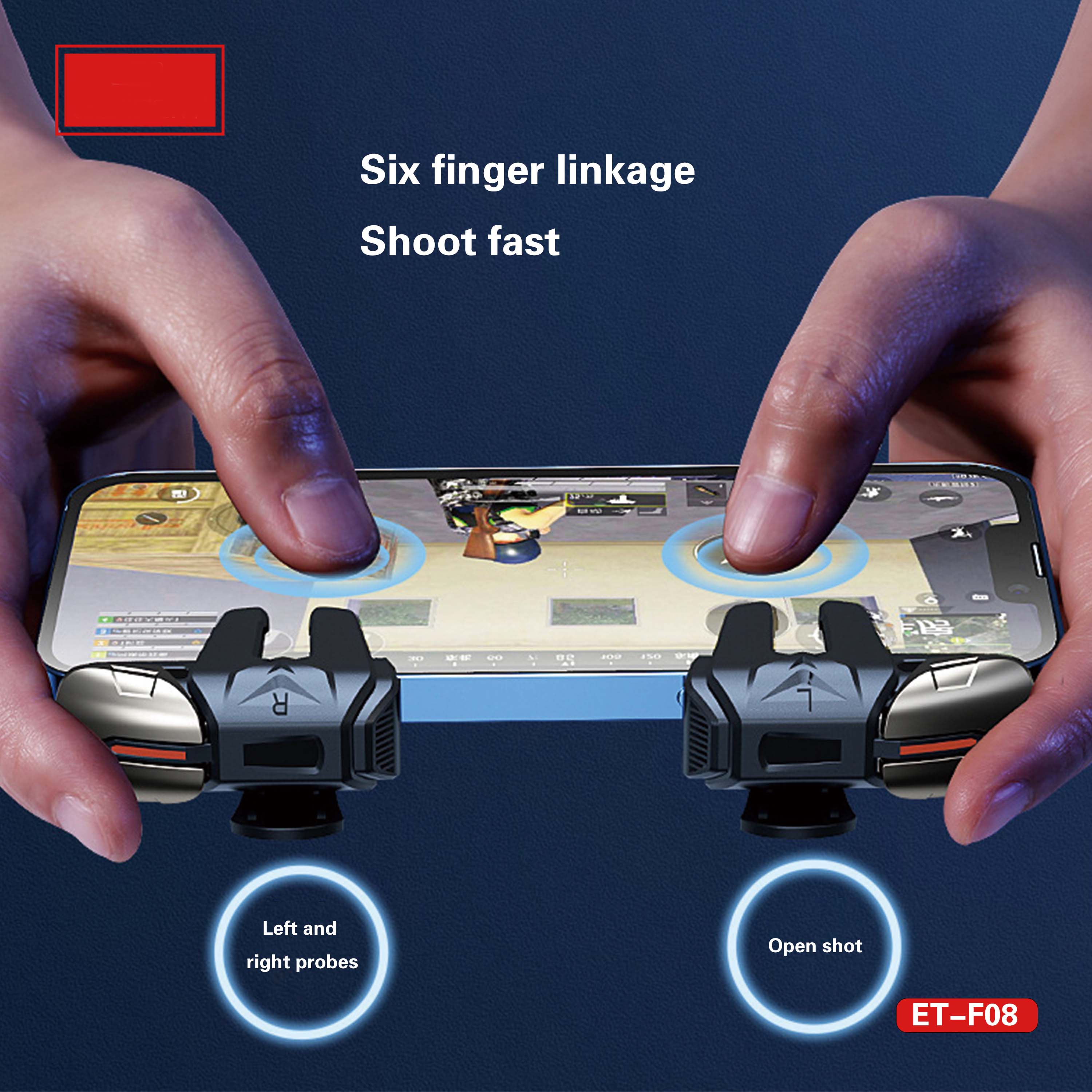 ET-F08 Mobile Game Trigger Controller - Clip-on Fire Buttons & Joystick for iOS/Android Gaming, No Bluetooth Needed Image