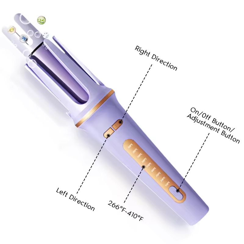 2-in-1 Electric Hair Styler - Rotating Curling Iron & Straightener Brush with Negative Ion Technology (Multi colour) Image