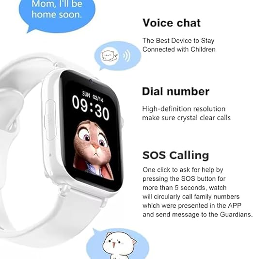 Z17 Smart Watch for Kids – GPS Tracking, Camera, Video Call, Waterproof, SIM Card Support, One-Button Speed Dial, HD Touch Screen, Secure & Fun (Multi) Image