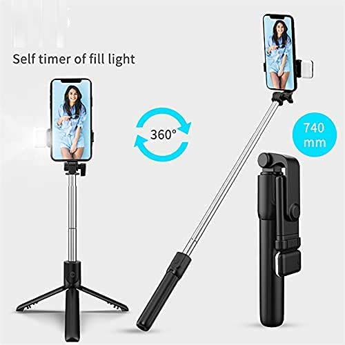 Selfie Stick, Bluetooth Extendable Selfie Stick Tripod with Led Light and Portable Tripod Stand Compatible for All iPhone and Android Smartphone Image