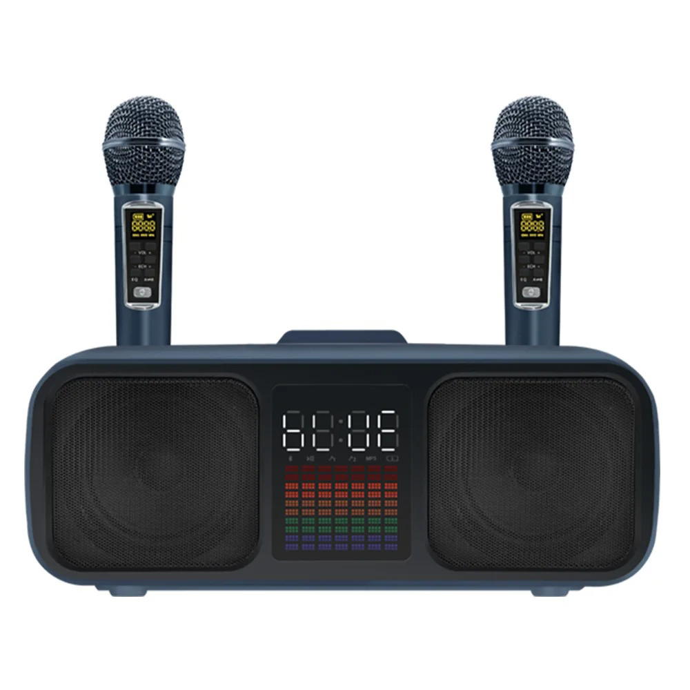 S39 Karaoke Speaker | Dual Horns, Wireless Dual Microphones | Mobile Entertainment & TV Karaoke All-In-One (Black) Image