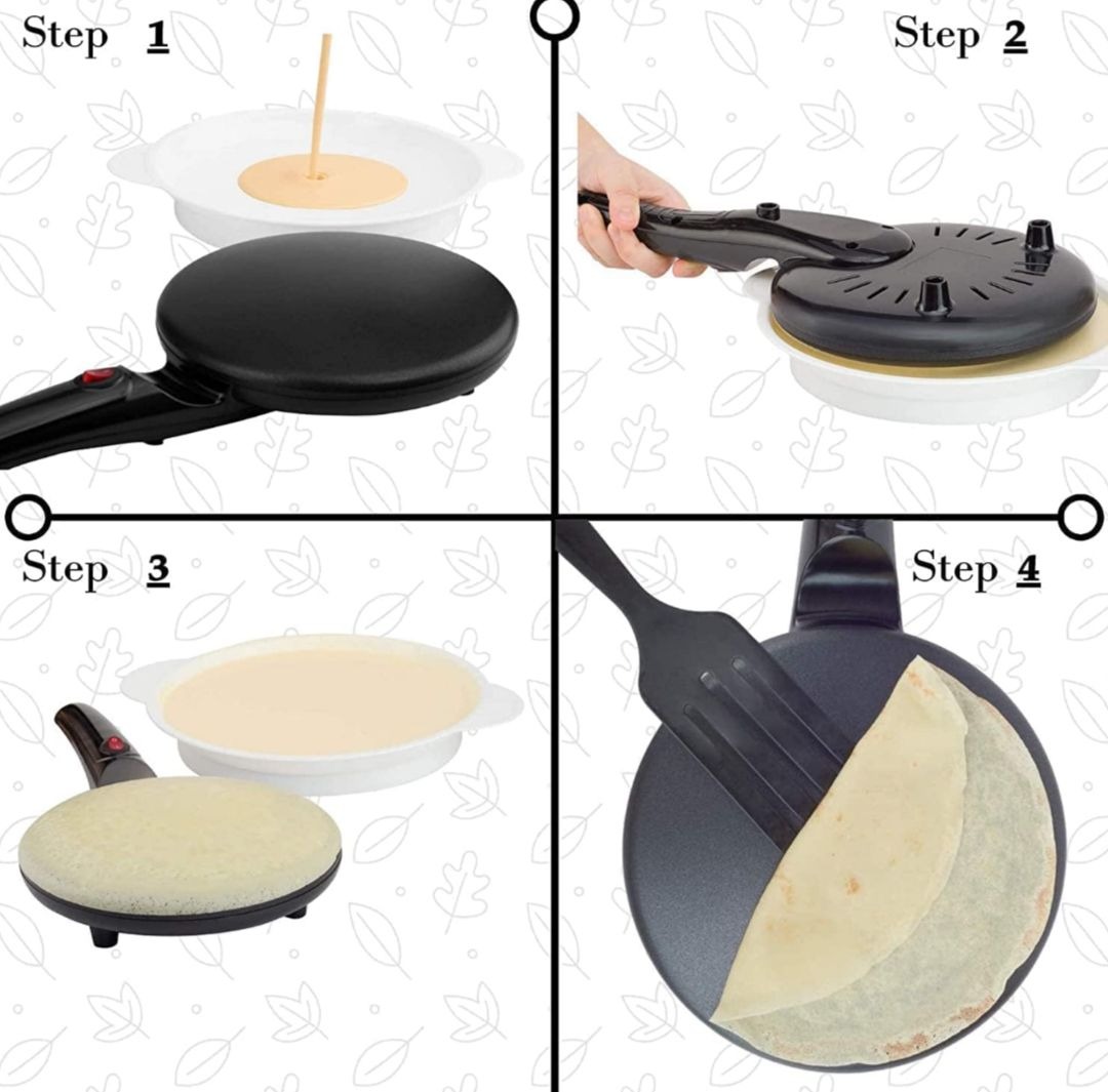 Electric Pancake & Crepe Maker with Auto Power-Off | Non-Stick Hot Plate Cooktop with Automatic Temperature Control | Perfect for Pancakes, Crepes, Omelets, and More Image