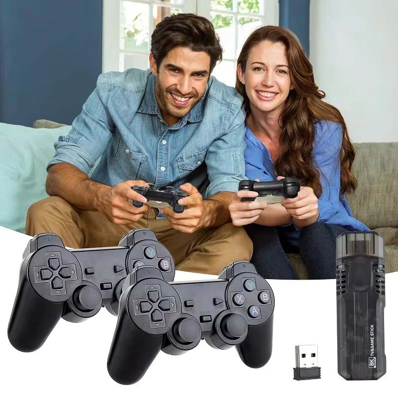 X8 Android TV Box 8K HDR | Game Console Double System | 10,000+ Classic Games | Dual Controller Support | Android TV Stick with Chromecast, Google Assistant | 5G WiFi Compatible Image