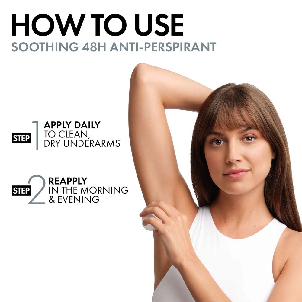 Vichy 48H Soothing Roll-On Anti-Perspirant - Gentle Aluminum-Free Formula for Sensitive Skin, 50ml Image