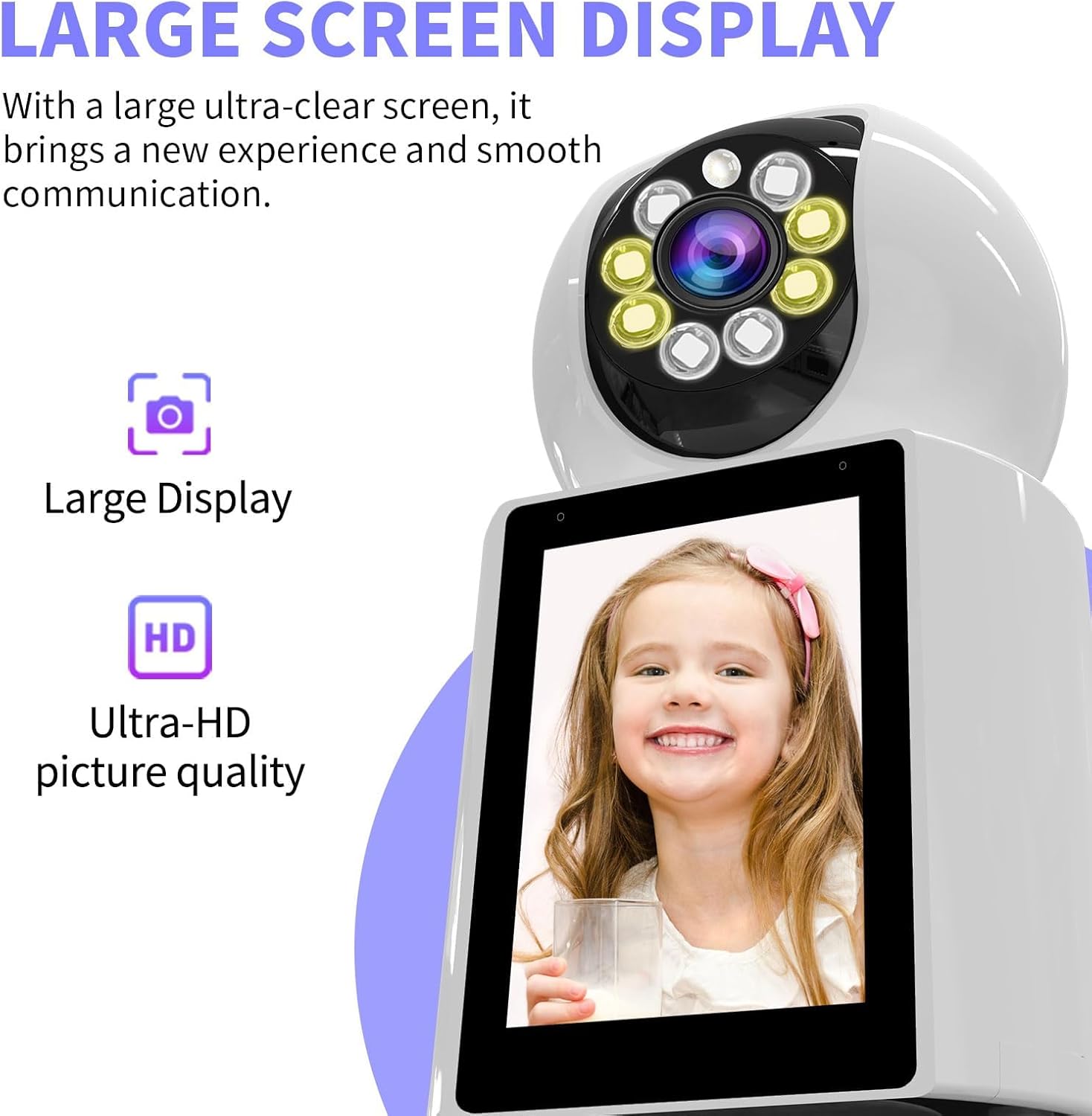 4K HD Indoor Security Camera - 360° Pet/Baby/Nanny Cam with Night Vision, 2-Way Audio & Motion Alerts, App Controlled Image